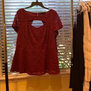 Lane Bryant short sleeve lace top